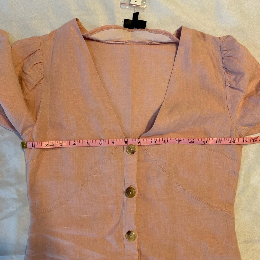 NWT TOPSHOP Blush Linen Blend Dress - SIZE 6 - Picture 5 of 9